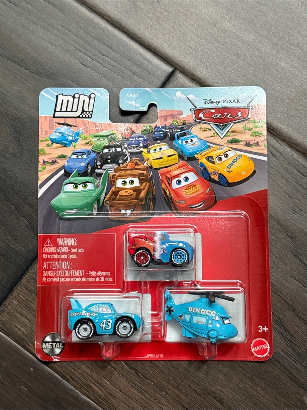 Disney Cars minis 3 pack — King, Transformation Lightning, Dinoco Helicopter NWT